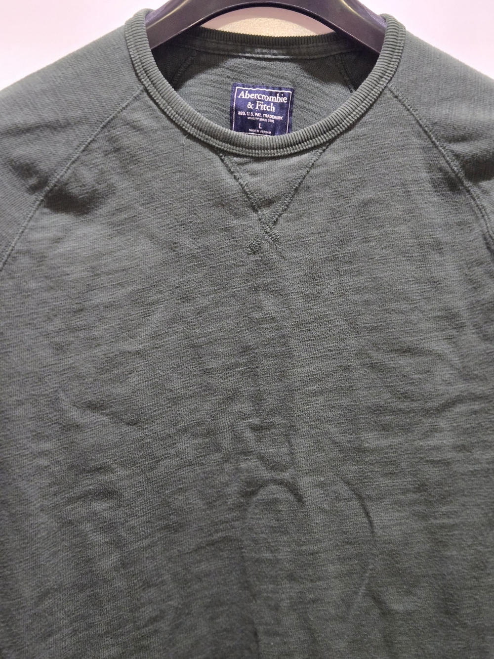 Abercrombie & Fitch Men's Crewneck Sweater in Olive